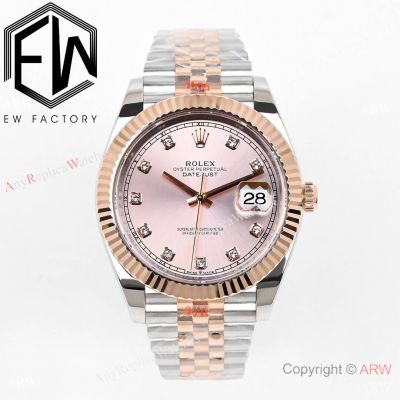 Superclone Rolex 18K Rose Gold Datejust II Watch in Pink Diamond Dial